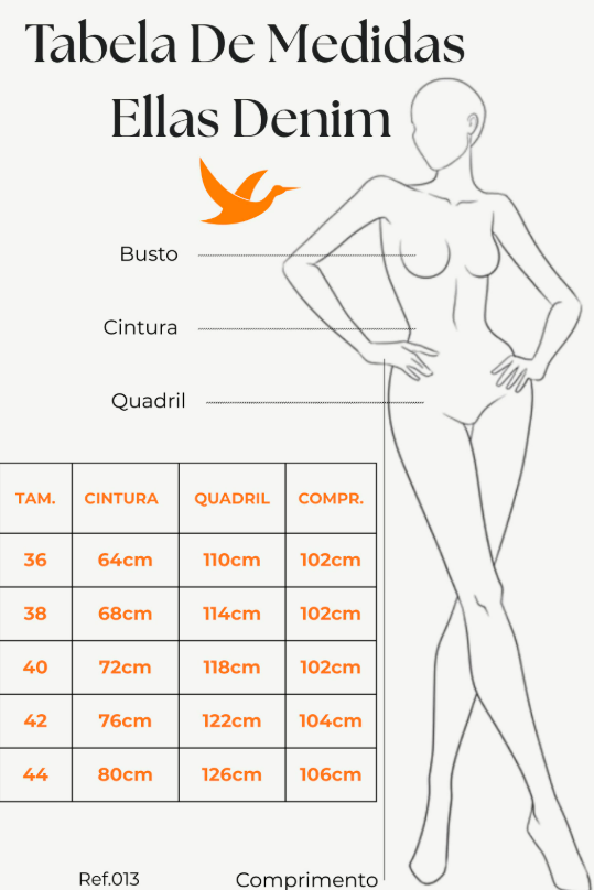 Imagem ilustrativa das medidas da Calça Mom Petit